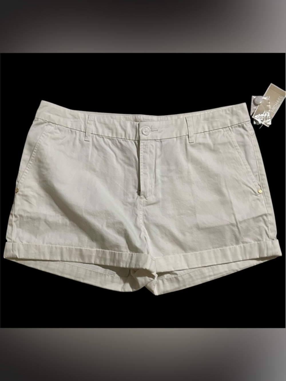 MICHAEL Michael Kors women’s cuffed shorts in white Size 10 Casual pool resort